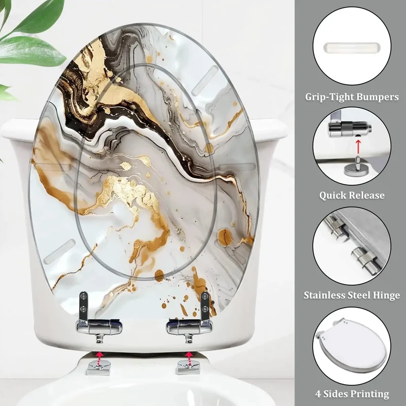 Premium Heavy Duty Elongated Toilet Seat White With Smooth Quick Release Hardware Engineered For Easy Bathroom Upgrades Fits Most Standard American Models No Sweat Setup