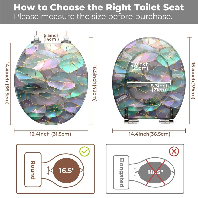 Round Resin Toilet Seat With Universal Adjustable Hinges Fits Wide Range Of Models Durable Smooth Finish Tool Free Removal Included Hardware Makes Swap An Absolute Breeze For Any Bathroom Refresh