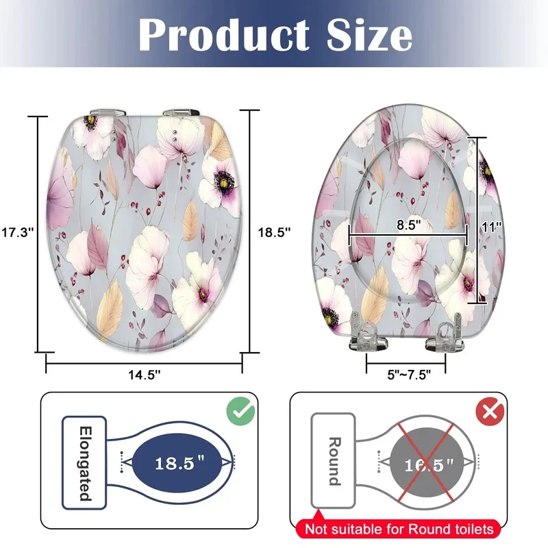 Premium Soft Close Elongated Toilet Seat For Modern Bathroom With Quick Release Hinges Heavy Duty Build Super Smooth Closing Action And Easy Top Mount Setup For Effortless Daily Use