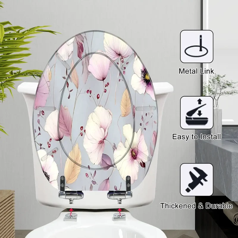 Premium Soft Close Elongated Toilet Seat For Modern Bathroom With Quick Release Hinges Heavy Duty Build Super Smooth Closing Action And Easy Top Mount Setup For Effortless Daily Use