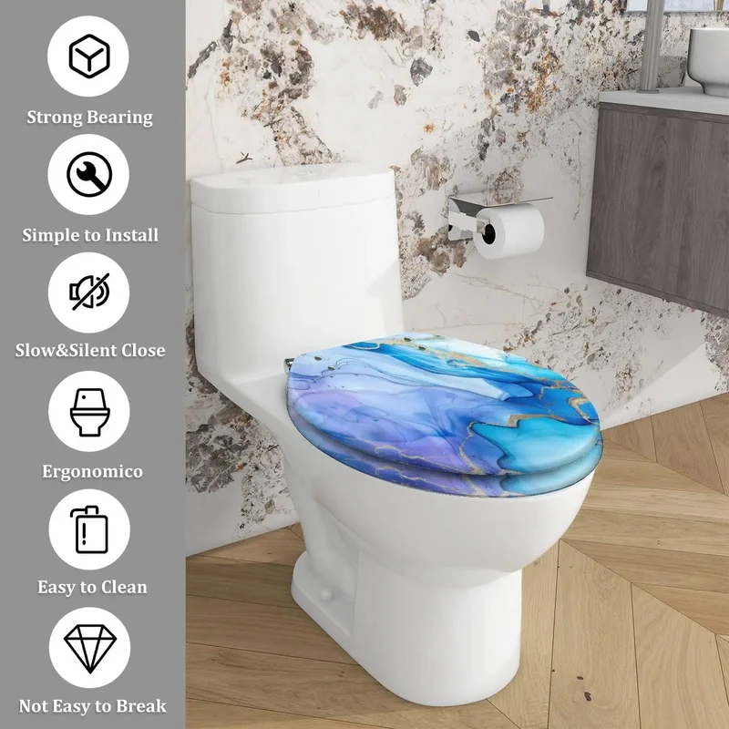 Quiet Close Elongated Toilet Seat Cover With Adjustable Hinges For No Skirt American Standard Bathrooms Straight Up Hassle Free Install Heavy Duty Top Shelf Refresh Every Home Gotta Have