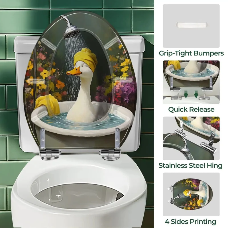 Hella Sturdy Resin Elongated Toilet Seat Fit Like A Glove For Standard Bathroom Quick Install No Sweat Mounting Slick Surface Big Time Home Refresh Piece