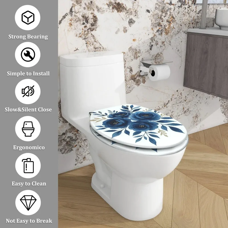 Heavy Duty Elongated Toilet Seat With Silent Soft Close And No Hassle Quick Release Hinges Rock Solid Build For Standard American Bathroom Game Changer For Everyday Relaxation With Adjustable Top Plate Hardware And Hella Durable Finish