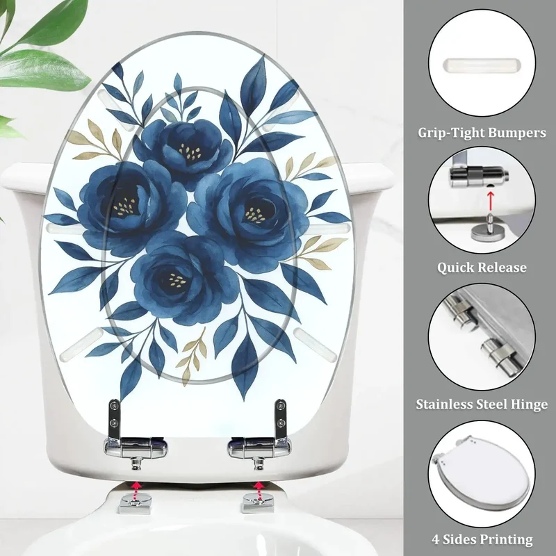 Heavy Duty Elongated Toilet Seat With Silent Soft Close And No Hassle Quick Release Hinges Rock Solid Build For Standard American Bathroom Game Changer For Everyday Relaxation With Adjustable Top Plate Hardware And Hella Durable Finish