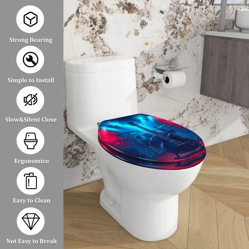 Top Tier Resin Elongated Toilet Seat Smooth Universal Hinge Kit For American Standard Baths Badass Man Cave Refresh No Fuss Quick Install Heavy Duty Durable Build
