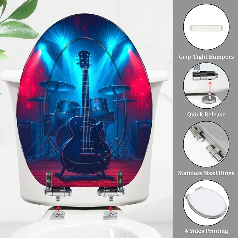 Top Tier Resin Elongated Toilet Seat Smooth Universal Hinge Kit For American Standard Baths Badass Man Cave Refresh No Fuss Quick Install Heavy Duty Durable Build