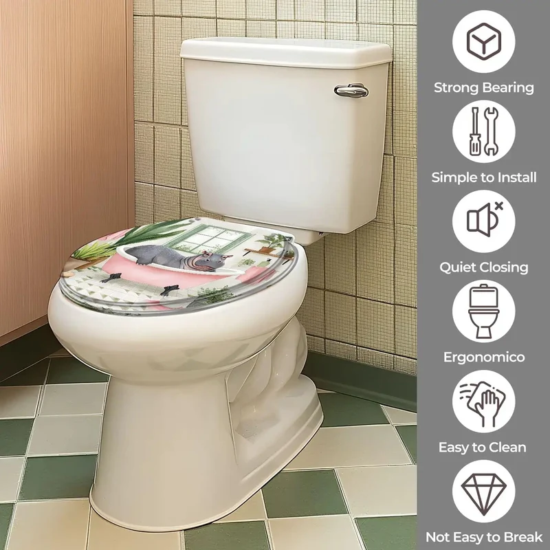 Decorative Round Toilet Seat For The Bathroom With Adjustable Universal Mounting Hardware Fits Standard Models Easy Bolt On Install And A Serious Upgrade Every Household Wants