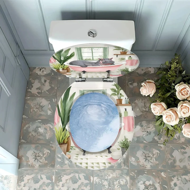 Decorative Round Toilet Seat For The Bathroom With Adjustable Universal Mounting Hardware Fits Standard Models Easy Bolt On Install And A Serious Upgrade Every Household Wants