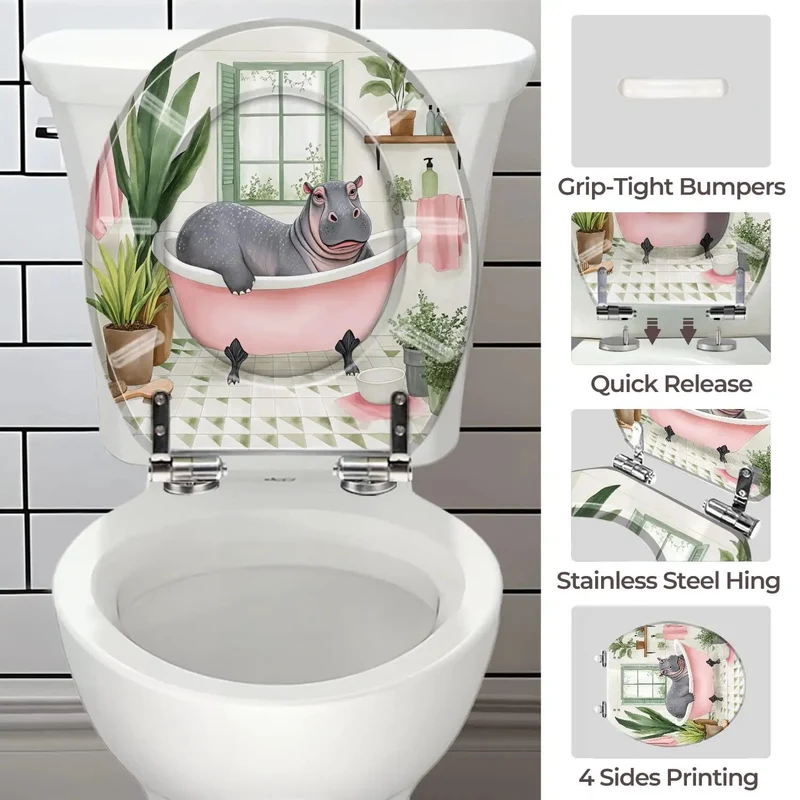 Decorative Round Toilet Seat For The Bathroom With Adjustable Universal Mounting Hardware Fits Standard Models Easy Bolt On Install And A Serious Upgrade Every Household Wants