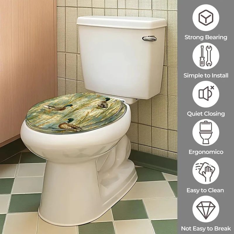 Super Smooth Universal Round Toilet Seat Replacement Featuring Rock Solid Soft Close Hinge Quick Snap Install Fits Most Bathrooms Premium Heavy Duty Zero Creaks Hassle Free Fix