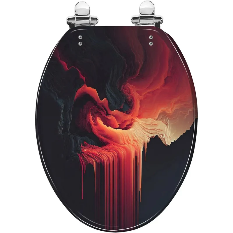 Heavy Duty Elongated Toilet Seat Replacement With Smooth Closing Hinges Featuring Bold Fade Resistant Prints Boosts Your Bathroom Vibes Rock Solid Resin Build For No Hassle Everyday Use