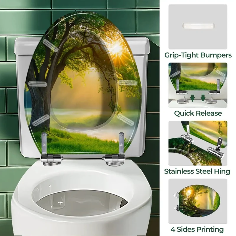 Universal Elongated Toilet Seat For Home Bathroom, Heavy Duty Resin Bowl Cover With Easy Install Hardware Set, Smooth Close Lid Fits Standard Long Models Like A Charm And Really Amps Up Your Restroom Setup