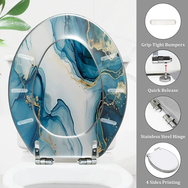 Heavy Duty Elongated Resin Toilet Seat For Your Bathroom Refresh With No Sweat Adjustable Hinges That Fit Most American Standard Bowls And Skirted Designs