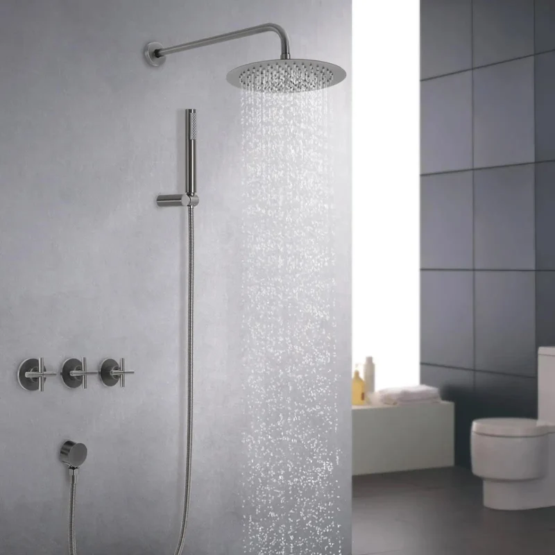 Upgraded Wall Mounted Shower System With 10 Inch Rain Shower Head And Heavy Gauge Stainless Steel Build To Kick Rust And Scuffs Right Off While Boasting A Sleek Factory Fresh Vibe For Your Bath