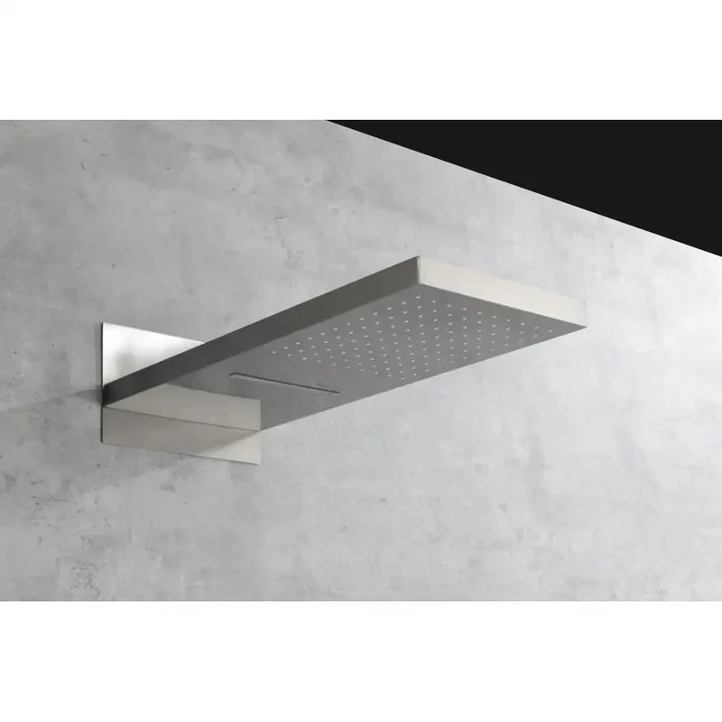Premium Wall Mounted Shower System With Dual Rainfall Head And Easy Grip Handheld Sprayer In Real Slick Brushed Nickel Finish Built Tough From Corrosion Proof Solid Brass For A Zero Drama Bath Upgrade