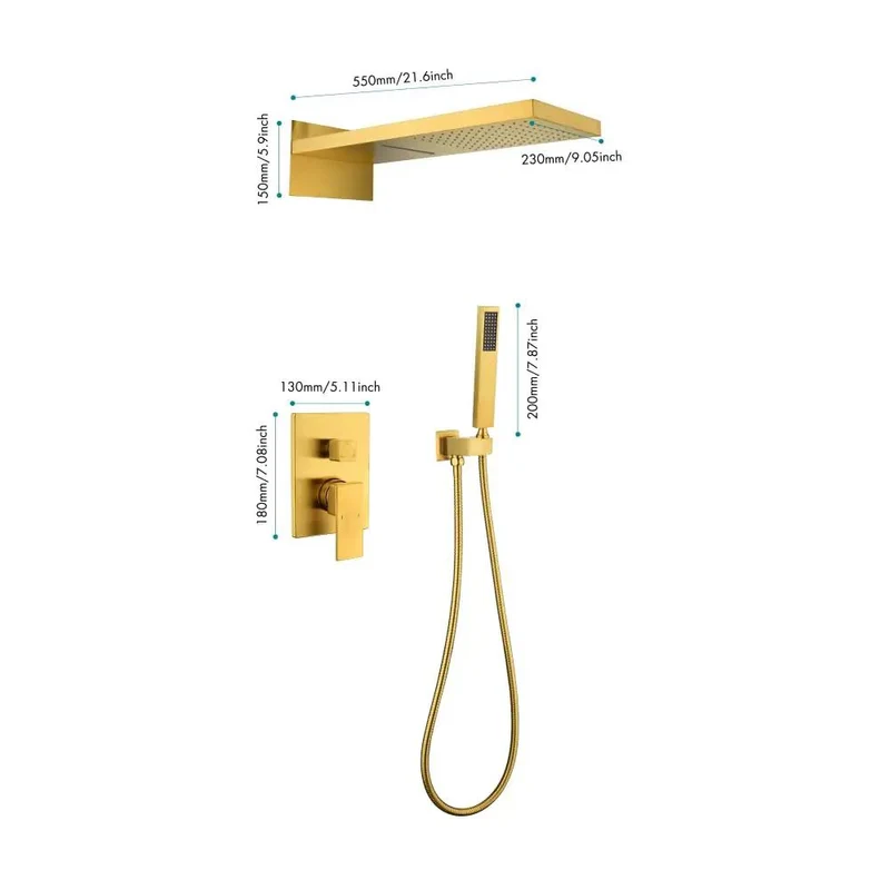 High Grade Stainless Steel Shower System Providing Heavy Duty Waterfall Rainfall Flow Paired With Ergonomic Handheld Sprayer For No Sweat Bathroom Refresh Makeover