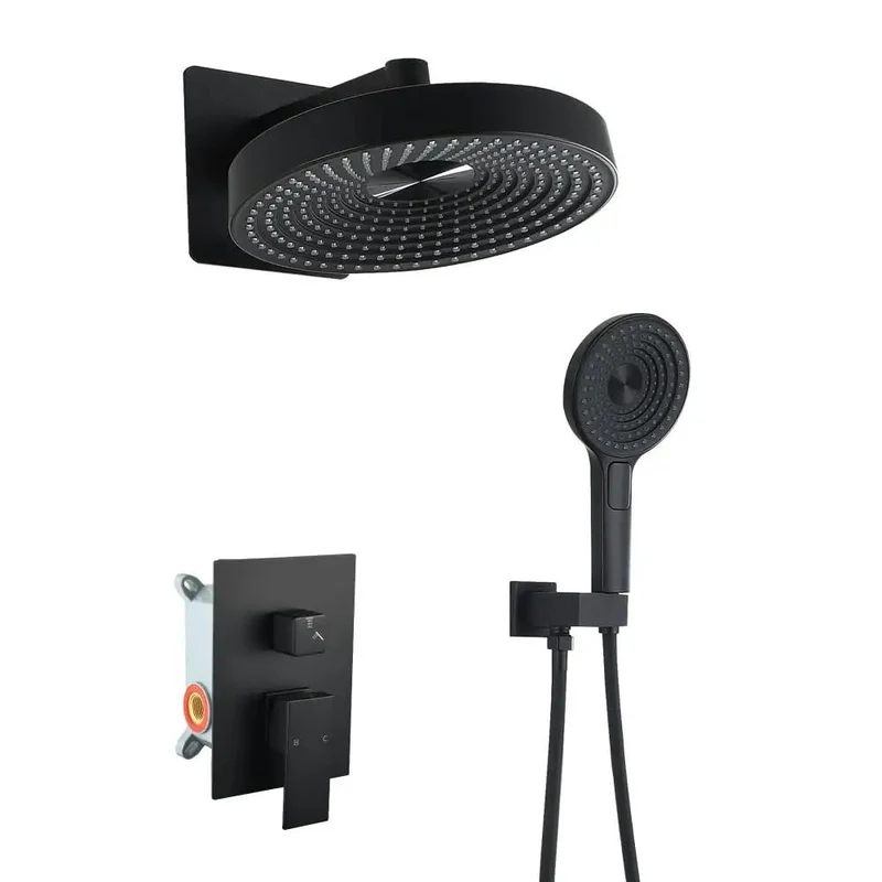 Straight Up Premium Concealed Shower System Featuring Solid Brass Control Valve And Dual Function Overhead Rain Handheld Shower Head For A Sleek Wall Mounted Bathroom Fixture That Brings Serious Comfort And Tight Modern Vibes To Your Daily Routine