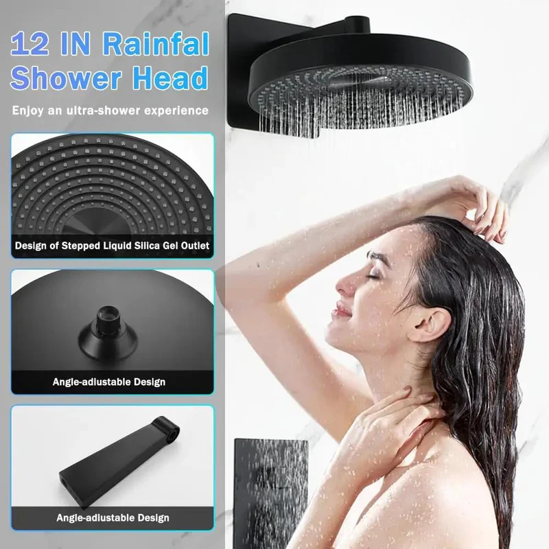 Straight Up Premium Concealed Shower System Featuring Solid Brass Control Valve And Dual Function Overhead Rain Handheld Shower Head For A Sleek Wall Mounted Bathroom Fixture That Brings Serious Comfort And Tight Modern Vibes To Your Daily Routine