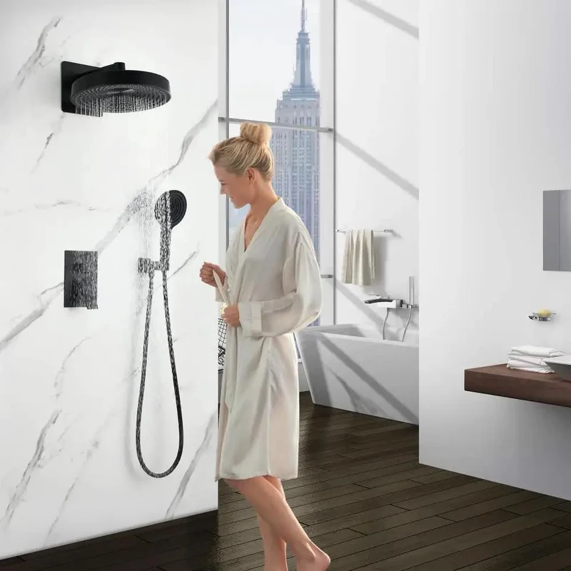 Straight Up Premium Concealed Shower System Featuring Solid Brass Control Valve And Dual Function Overhead Rain Handheld Shower Head For A Sleek Wall Mounted Bathroom Fixture That Brings Serious Comfort And Tight Modern Vibes To Your Daily Routine