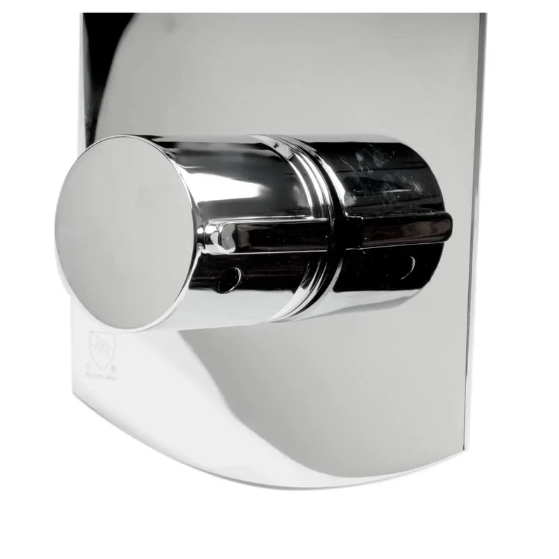 Slick Modern Single Panel Shower System With Separate Hot And Cold Manual Handles Heavy Gauged Polished Chrome Bathroom Fixture No Mess Wall Install Reliable Water Pressure