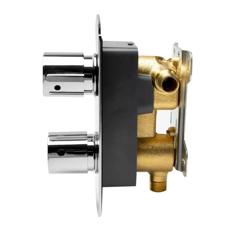 Slick Modern Single Panel Shower System With Separate Hot And Cold Manual Handles Heavy Gauged Polished Chrome Bathroom Fixture No Mess Wall Install Reliable Water Pressure
