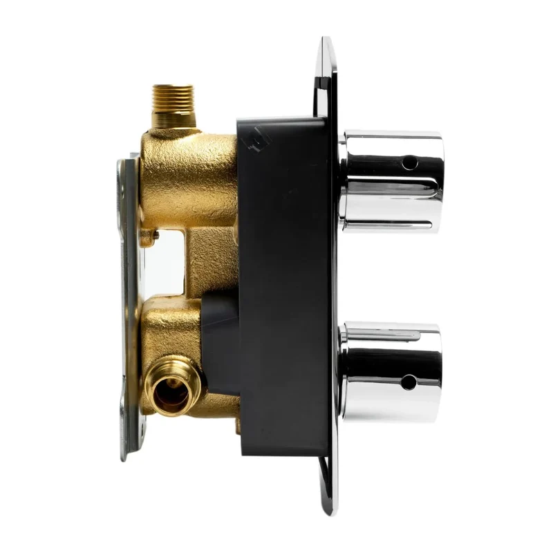Slick Modern Single Panel Shower System With Separate Hot And Cold Manual Handles Heavy Gauged Polished Chrome Bathroom Fixture No Mess Wall Install Reliable Water Pressure