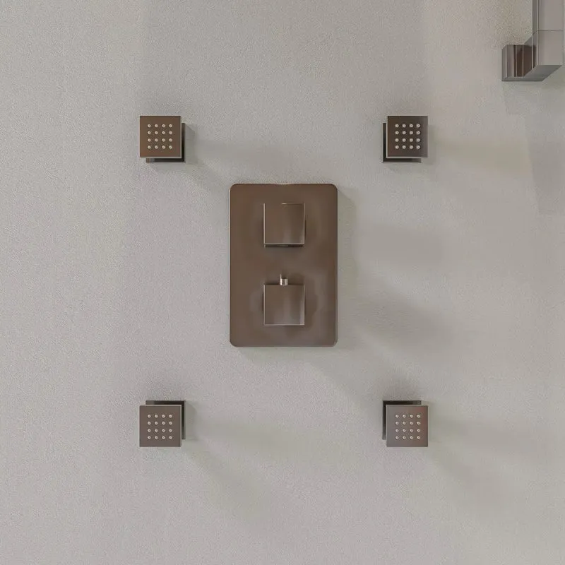 Rock Solid Premium Modern Square Solid Brass Shower System With Easy Wall Mount Setup And Smooth Brushed Nickel Finish Perfect For A Slick Bathroom Overhaul Today