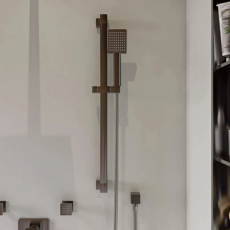 Rock Solid Premium Modern Square Solid Brass Shower System With Easy Wall Mount Setup And Smooth Brushed Nickel Finish Perfect For A Slick Bathroom Overhaul Today