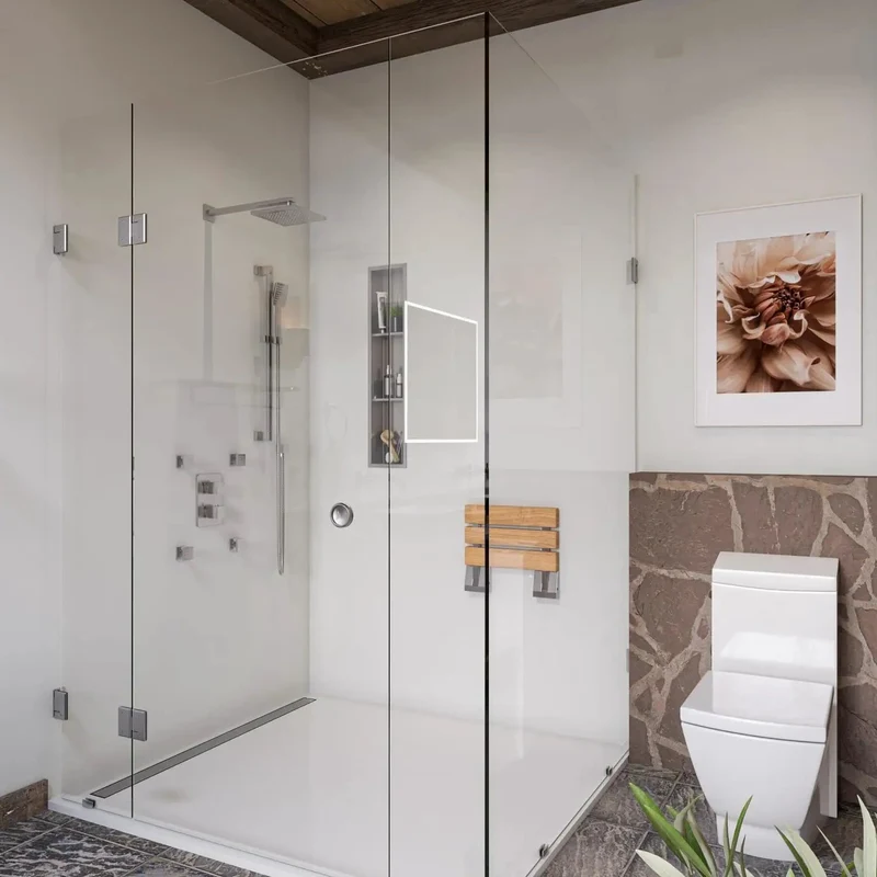 Rock Solid Premium Modern Square Solid Brass Shower System With Easy Wall Mount Setup And Smooth Brushed Nickel Finish Perfect For A Slick Bathroom Overhaul Today