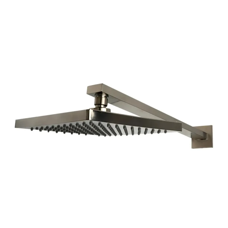 Rock Solid Premium Modern Square Solid Brass Shower System With Easy Wall Mount Setup And Smooth Brushed Nickel Finish Perfect For A Slick Bathroom Overhaul Today