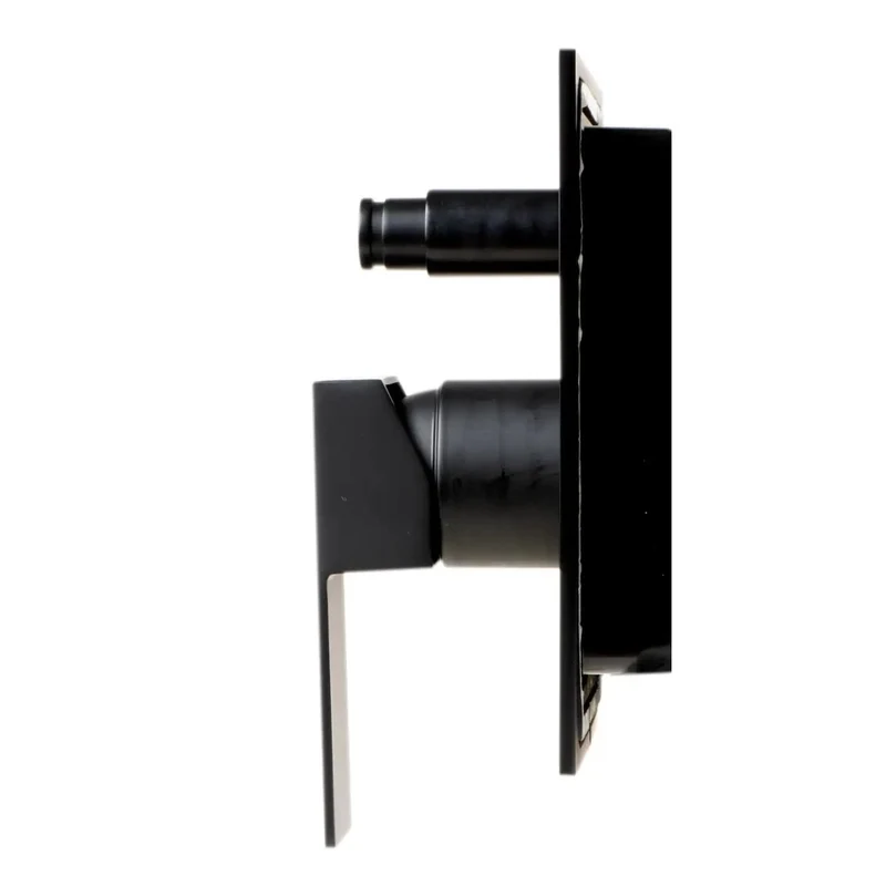 Heavy Duty Slick Black Matte Shower Faucet System With Straight Up Pressure Balance Valve And No Hassle Single Lever Handle For Your Next Bathroom Remodel Project Done Right