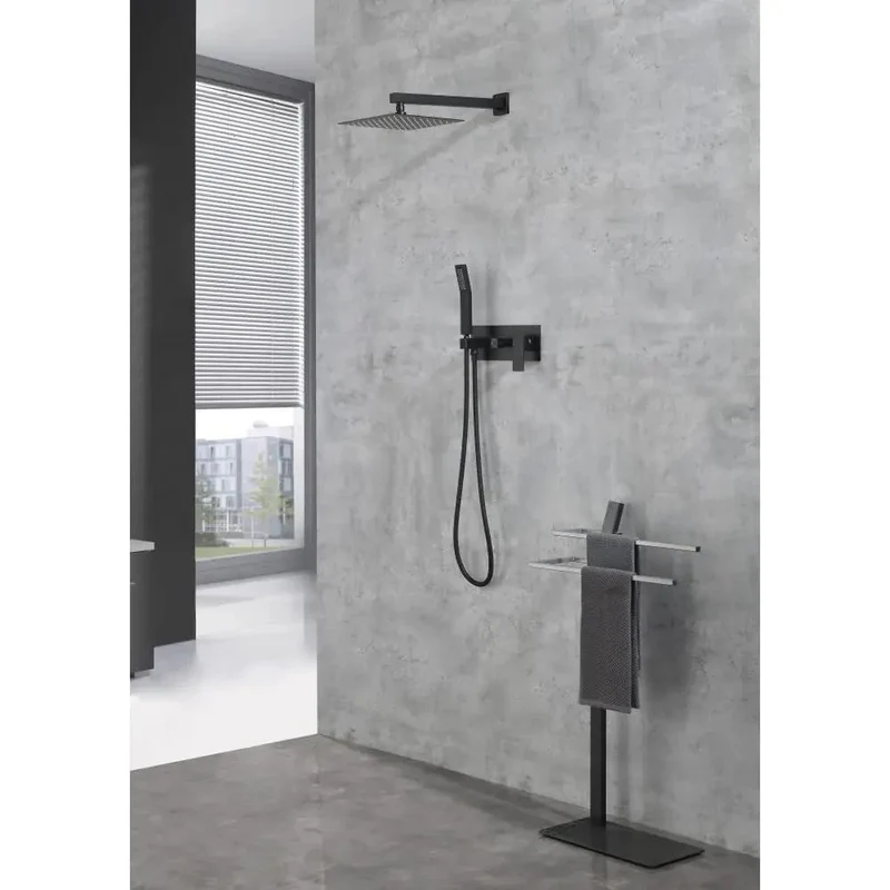 Top Shelf 10 Inch Wide Pro Grade Rainfall Shower Head System With Quick Swivel Handheld Sprayer And Heavy Duty Diverter Valve Assembly For A Slick Bathroom Glow Up Project