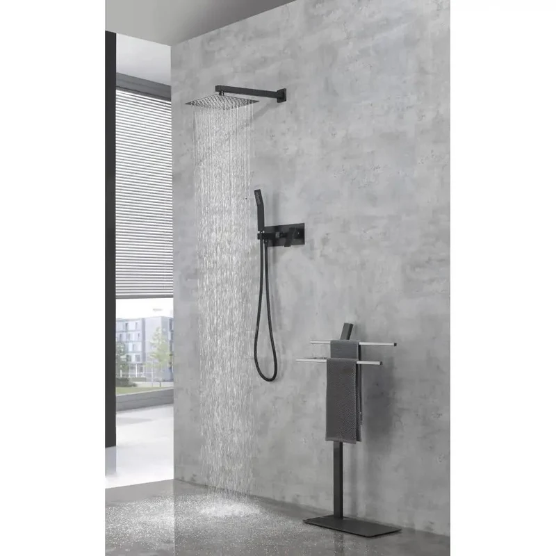 Top Shelf 10 Inch Wide Pro Grade Rainfall Shower Head System With Quick Swivel Handheld Sprayer And Heavy Duty Diverter Valve Assembly For A Slick Bathroom Glow Up Project