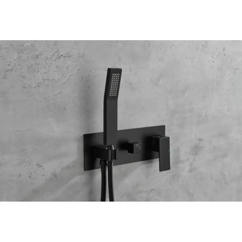Slick 10 Inch Ceiling Rain Shower System With Matching Handheld Spray In Premium Matte Black Finish For Top Shelf Bathroom Upgrades And Heavy Duty Cascading Water Flow