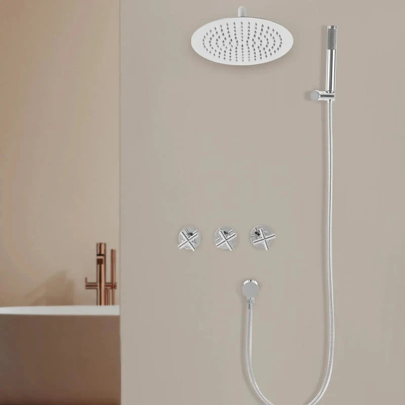 Real Deal Heavy Duty Wall Mount Rainfall Shower System With 10 Inch Dual Spray Head Stainless Steel Hose Slick Chrome Finish For A Top Tier Bathroom Upgrade