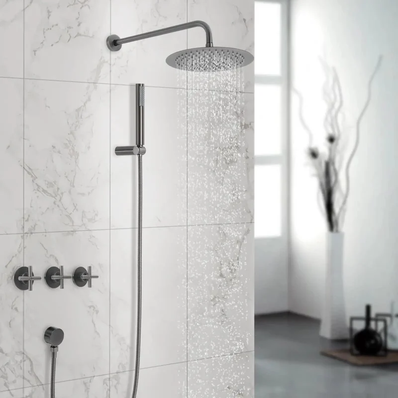 Premium Wall Mounted Rainfall Shower System With Handheld Spray Combo Built Different Using Heavy Duty Stainless Steel For Smooth Daily Showers That Hit The Spot Every Time