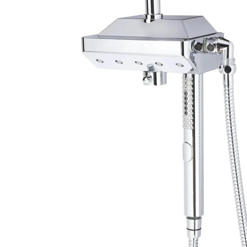 Modern Rain Shower System With Handheld Sprayer And Oversized Head Bringing Premium Air Infusion Tech To Your Bathroom For Ultimate Relaxation And Solid Flow In Sleek Chrome Finish That Slays The Boring Standards