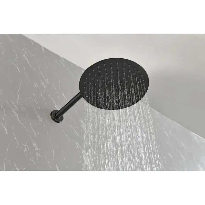 Matte Black Wall Mount Shower Combo Featuring 10 Inch Rainfall Head And Tough Handheld Wand For A Clean Bathroom Glow Up And Zero Hassle Installation Today