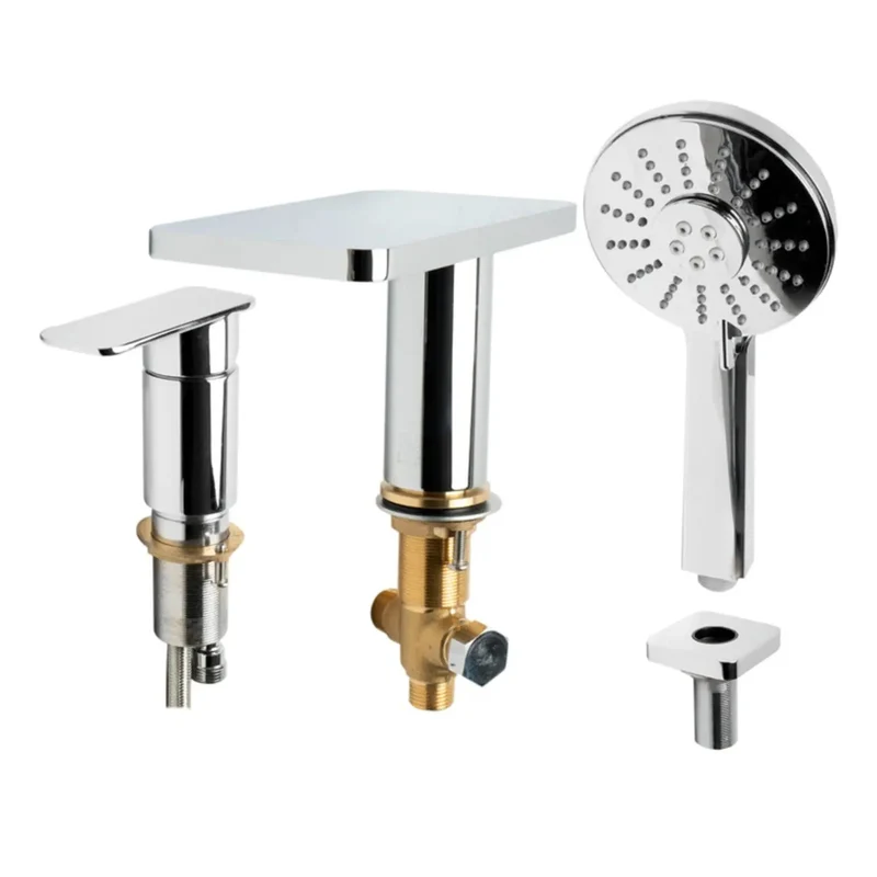 Built Like A Tank Solid Brass Handheld Shower System With Slick Polished Chrome Finish And Zero Hassle Flow For Quick Easy Bathroom Refresh And Drip Free Shower Days