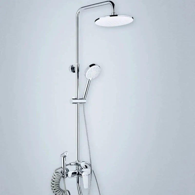 Pro Grade Bathroom Shower System Featuring Waterfall Rain Head With Pressurized Micro Nozzles Slick Swivel Spout And No Hassle On Off Handle Complete Drop In Fixture Kit