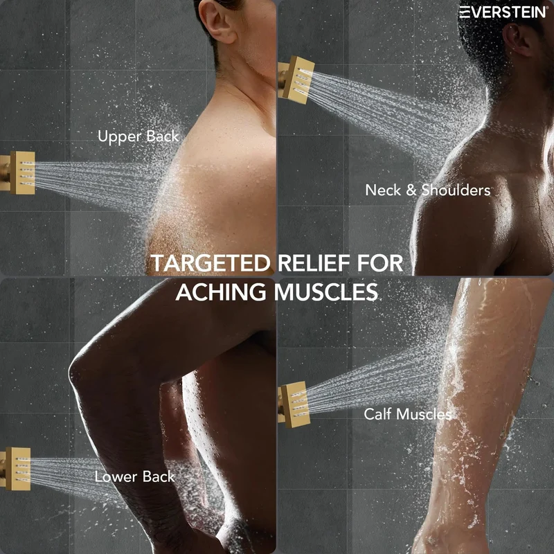 Level Up Your Bath Game With This Top Shelf 12 Inch Rainfall Shower System And Handheld Sprayer Brushed Gold Wall Mounted Fixture Serving Seven Custom Spray Settings