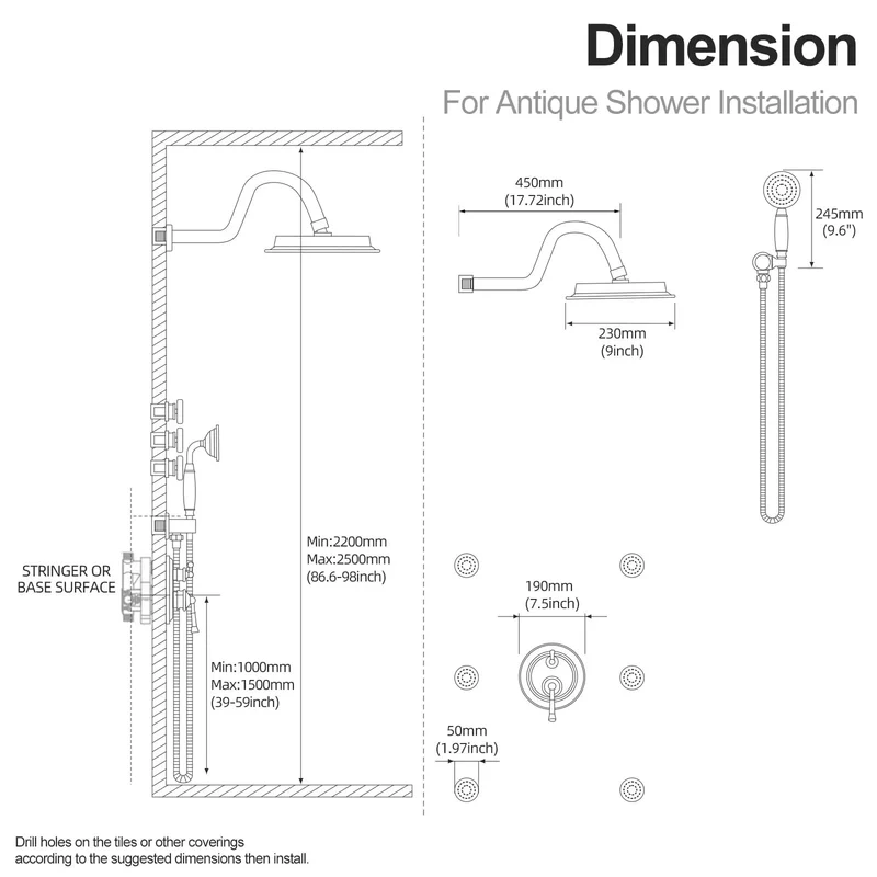 Sharp Antique Oil Rubbed Bronze Rainfall Shower Head With Comfort Grip Handheld Combo Featuring Smooth Pressure Balance Valve And Dead Simple Three Way Diverter