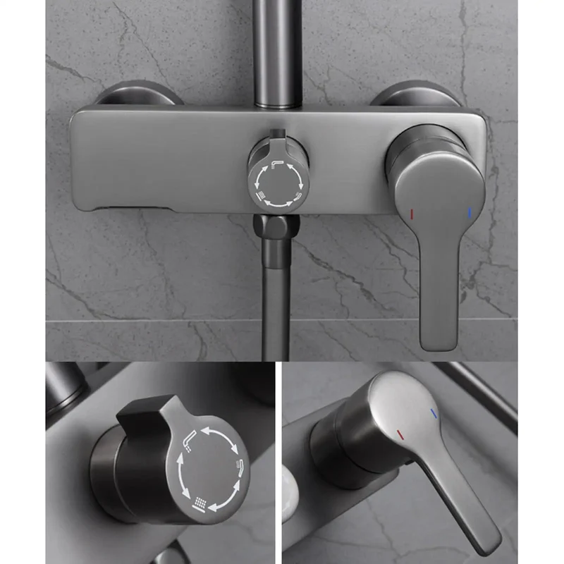 Industrial Copper Exposed Shower System With Waterfall Tub Spout And Wide Rainfall Shower Head Finished In Slick Matte Black For A Badass Bathroom Refresh