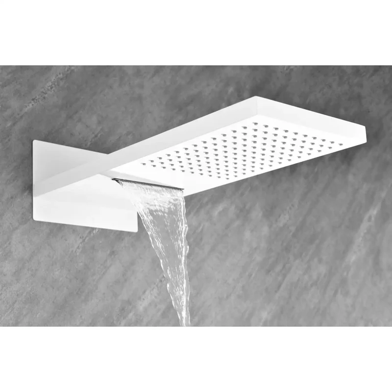 Real Deal Wall Mounted Waterfall Shower System With Adjustable Slide Bar Hand Sprayer And Smooth Self Cleaning Silicone Nozzles Solid Brass Build Zero Hassle Clog Free Rainfall Upgrade For Your Bath