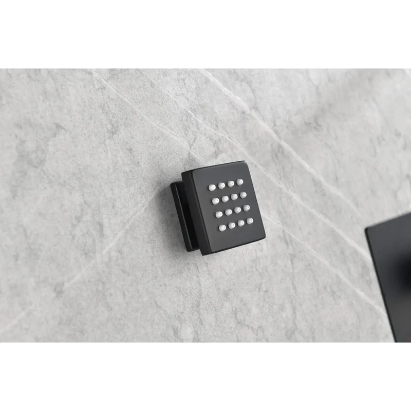 Top Shelf Matte Black Wall Mounted Shower System With Six Heavy Duty Body Sprays And Ergonomic Hand Shower For Hassle Free Bathroom Upgrades That Bring Serious Spa Vibes To Your Space