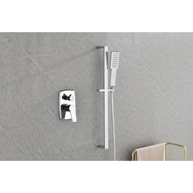 Top Shelf Wall Mounted Rain Shower System With Diverter Control Three Massage Body Jets And Comfort Handheld Wand Featuring Clog Free Chrome Build For Smooth Bathroom Makeover