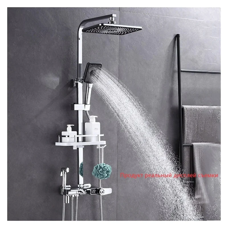 Top Shelf Wall Mounted Digital Shower System With Thermostatic Valve And Sleek Led Display For A Hella Smooth Rainfall Shower Featuring Adjustable Heads Easy Clean Silicone Tips And Rock Solid Brass Construction