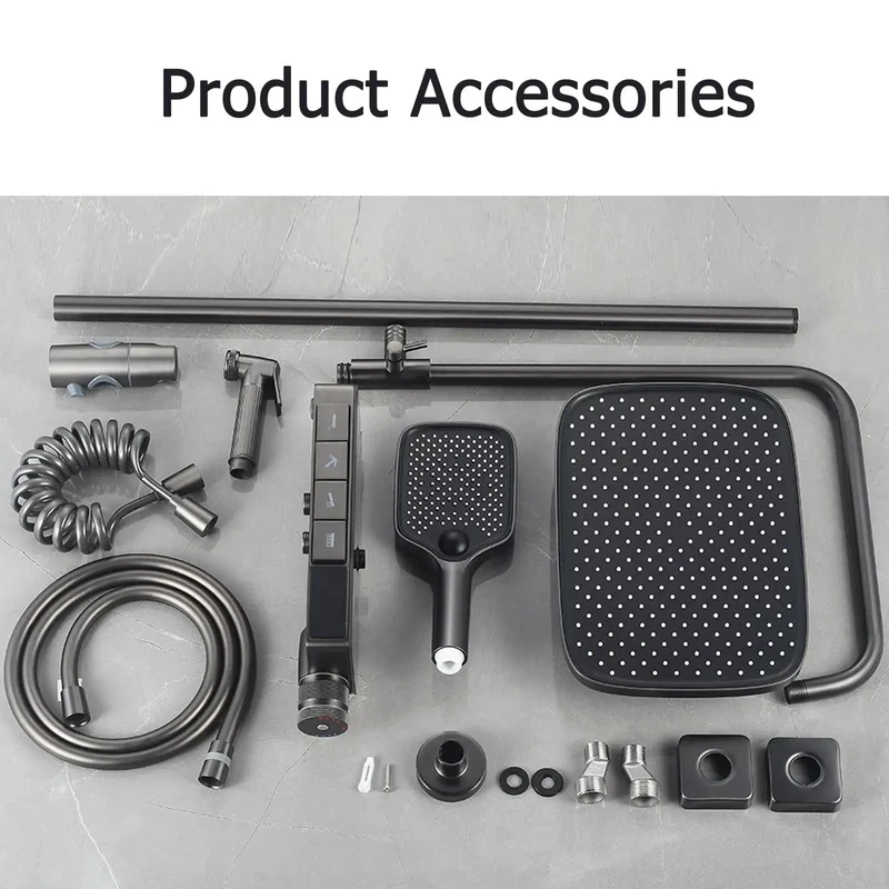 Slick Thermostatic Shower System With Digital Display And Rain Shower Head Featuring Precise 40 Degree Memory And 4 Function Mixer Valve For Bathtub High Flow Water Control And Easy Peasy Upgrade For Your Home Bath Game