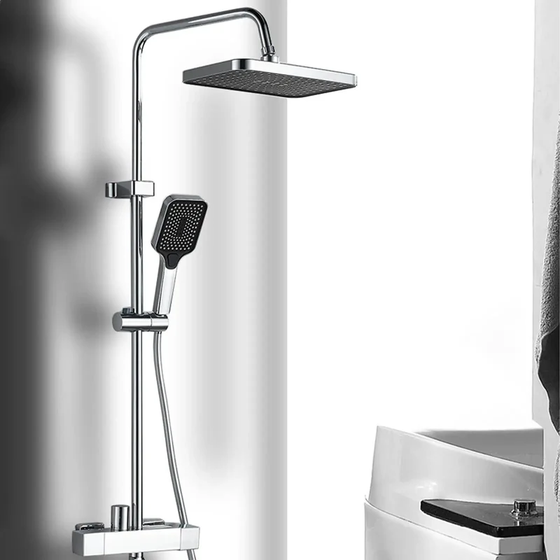 Thermostatic Shower System With LED Digital Display Rain Showerhead Brass Wall Mounted Faucet Set Dead Accurate Temperature Control Smooth Flow Electroplated Finish No Hassle Setup For Lazy Sundays