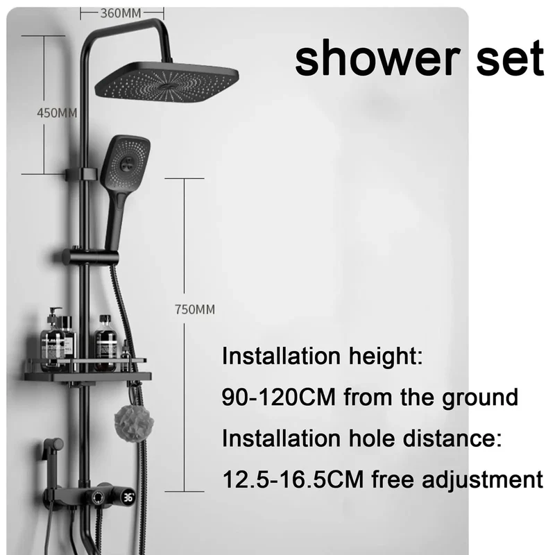 Heavy Duty Solid Brass Exposed Wall Mount Shower System Offering Top Shelf Performance With An 8 Inch Round Rain Head And Four Spray Functions For Any Bathroom Setup